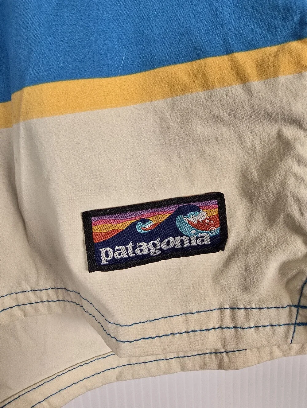 Patagonia Men's Stretch Wavefarer Volley Swim Shorts Colorblock Size M